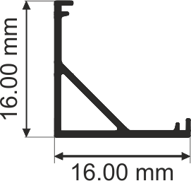 16X16mm Corner Profile